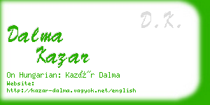 dalma kazar business card